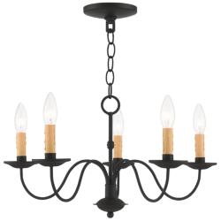 Heritage 20-in 5-Light Black Candle Chandelier