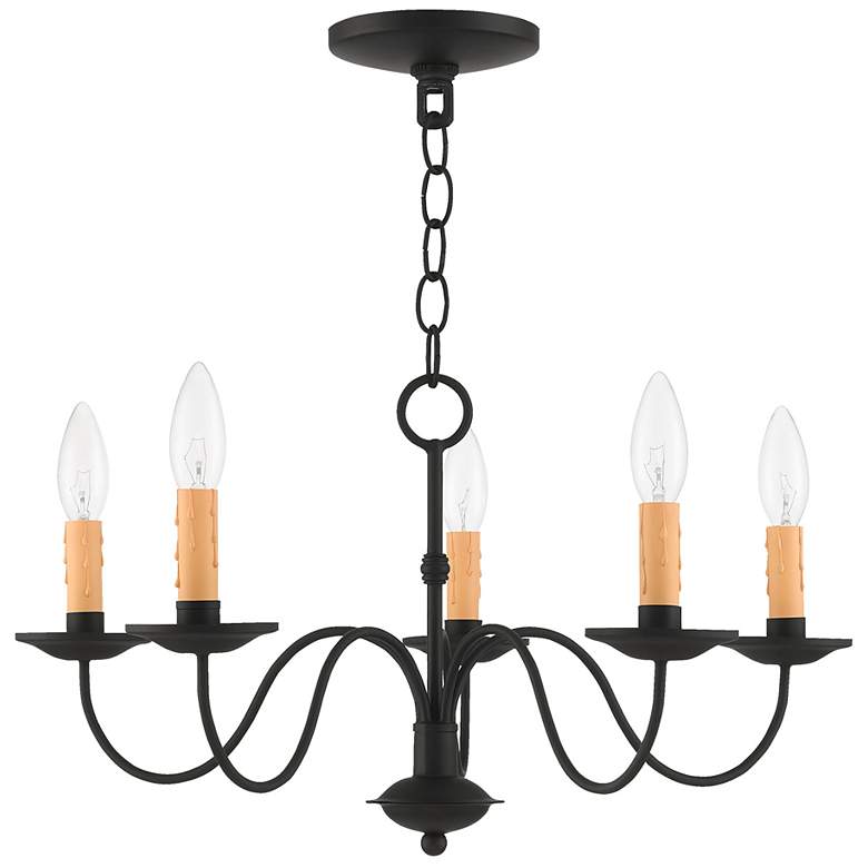 Image 3 Heritage 20-in 5-Light Black Candle Chandelier more views