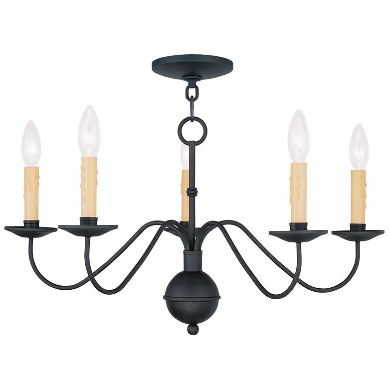 Image 3 Heritage 24" Wide Black 5-Light Chandelier