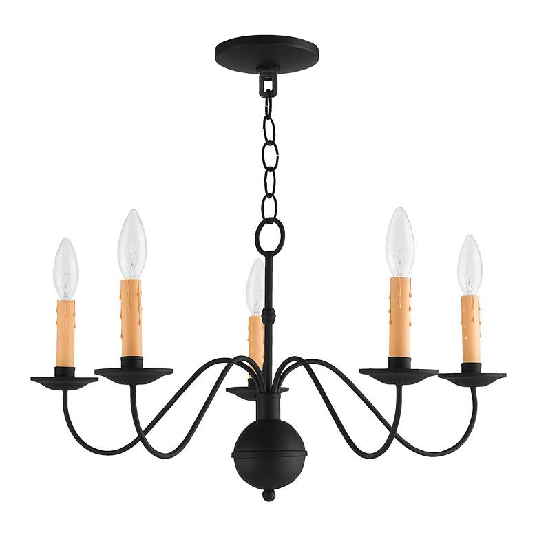 Image 4 Heritage 24" Wide Black 5-Light Chandelier more views