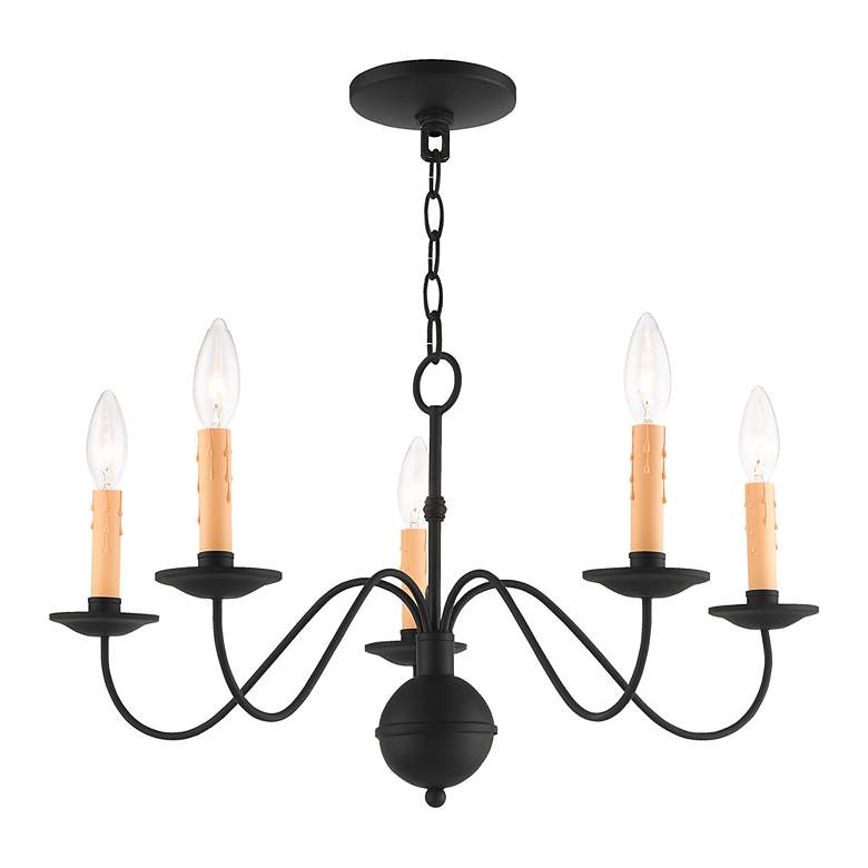 Image 5 Heritage 24" Wide Black 5-Light Chandelier more views