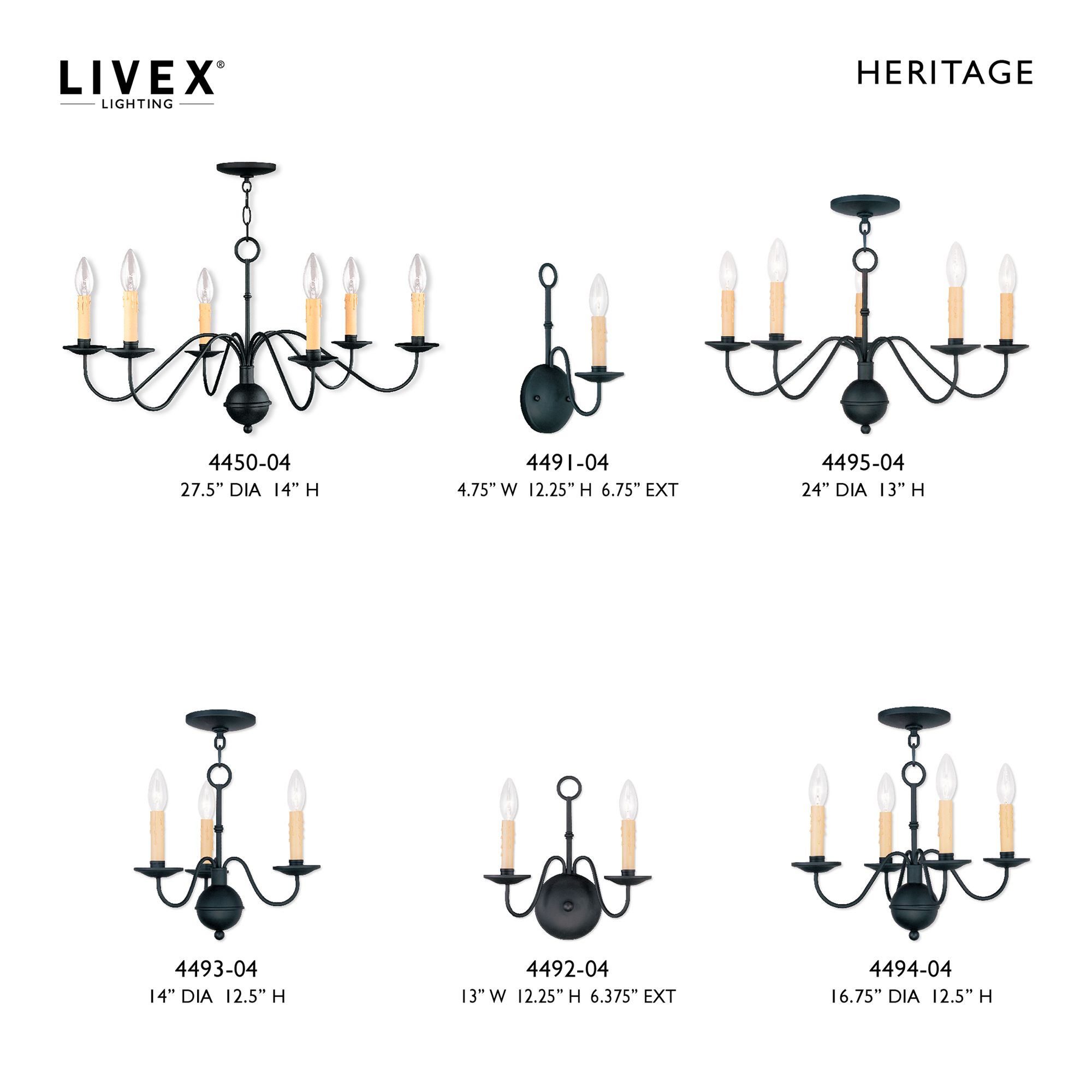 Heritage 24" Wide Black 5-Light Chandelier in scene