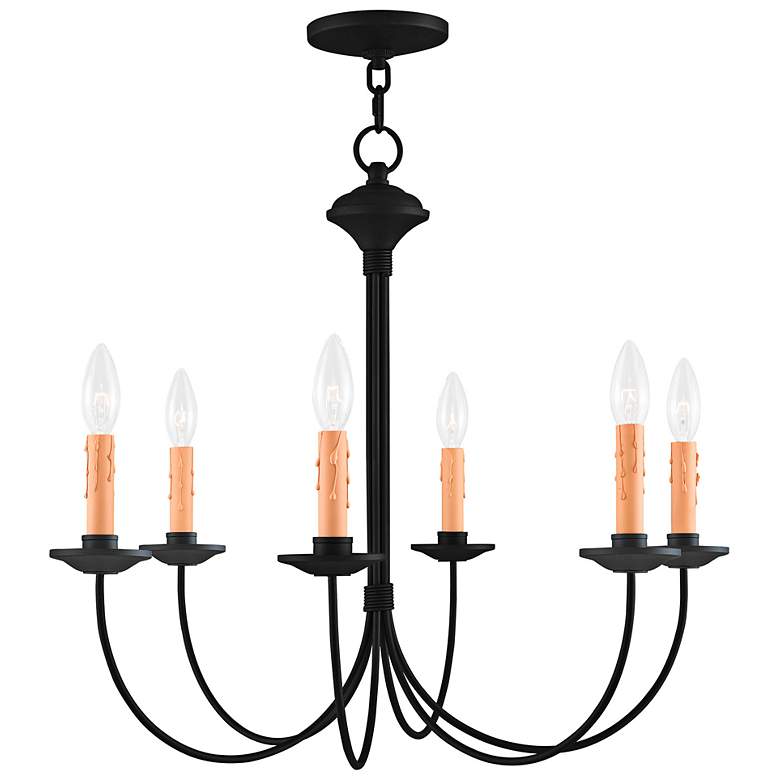 Image 2 Heritage 25 1/2" Wide Black 6-Light Chandelier