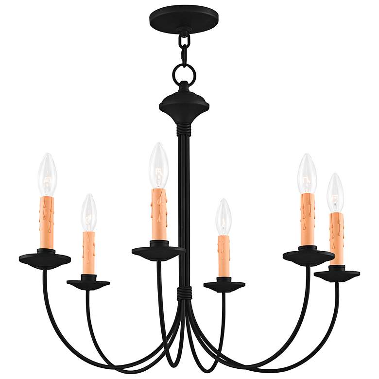 Image 4 Heritage 25 1/2" Wide Black 6-Light Chandelier more views
