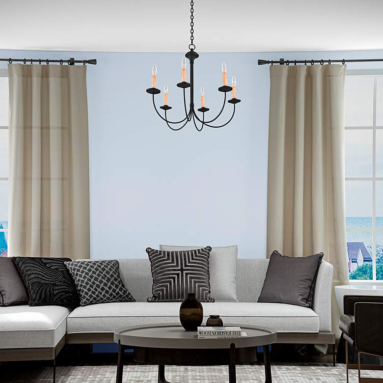 Image 6 Heritage 25 1/2" Wide Black 6-Light Chandelier more views