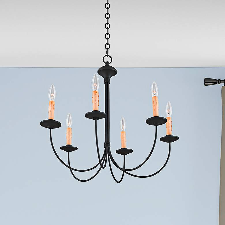Image 7 Heritage 25 1/2" Wide Black 6-Light Chandelier more views