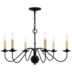 Heritage 27 1/2" Wide Black 6-Light Chandelier