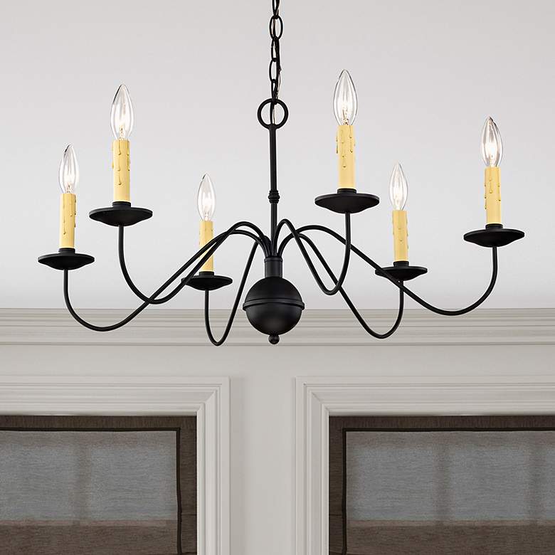 Image 2 Heritage 27 1/2" Wide Black 6-Light Chandelier
