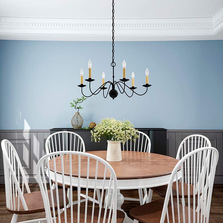 Image 6 Heritage 27 1/2" Wide Black 6-Light Chandelier more views