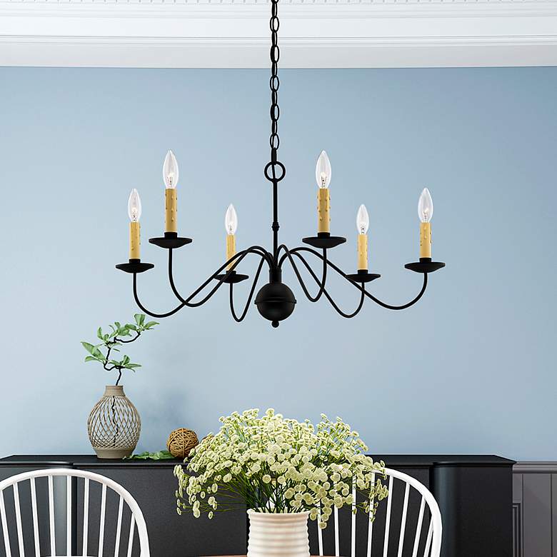 Image 7 Heritage 27 1/2" Wide Black 6-Light Chandelier more views