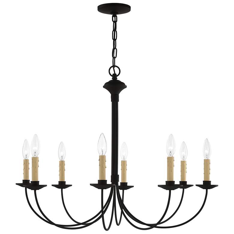 Image 1 Heritage 30-in 8-Light Black Candle Chandelier