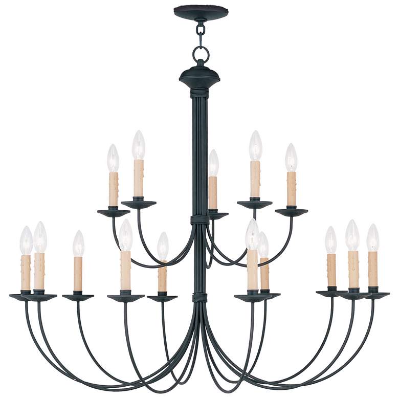 Image 1 Heritage 36-in 15-Light Black Candle Chandelier