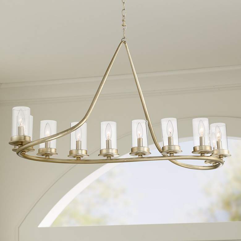 Image 1 Heritage 43 inch Wide Soft Gold 10-Light Island Chandelier