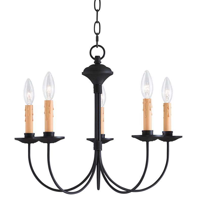 Image 1 Heritage 5 Light Black Chandelier