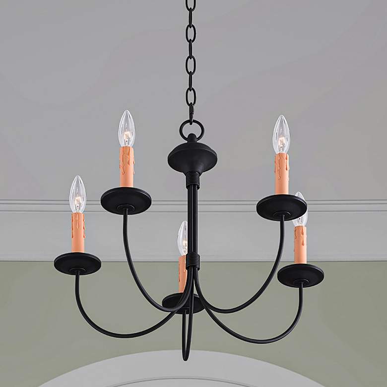 Image 2 Heritage 5 Light Black Chandelier