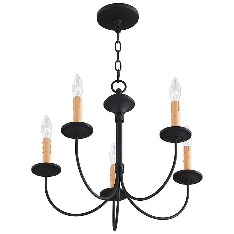 Image 7 Heritage 5 Light Black Chandelier more views