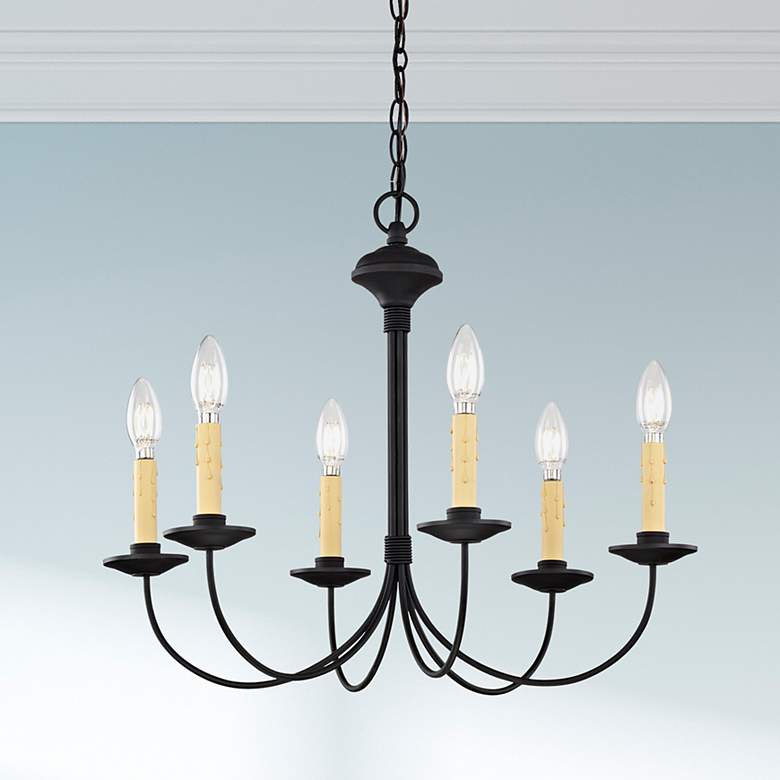 Image 1 Heritage 6 Light Black Chandelier