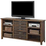 Heritage 70&quot; Wide 3-Drawer Hickory Wood Credenza