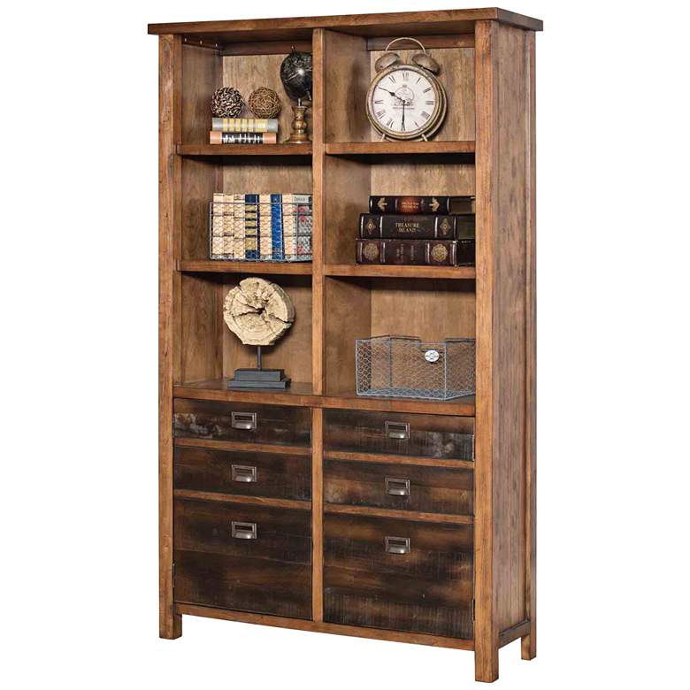 Image 1 Heritage 72" High 6-Shelf Hickory Wood Bookcase