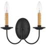 Heritage 8 1/2" High Black 2-Light Wall Sconce