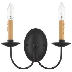 Heritage 8 1/2&quot; High Black 2-Light Wall Sconce
