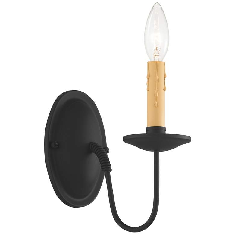 Image 1 Heritage 8 1/2 inch High Black Wall Sconce