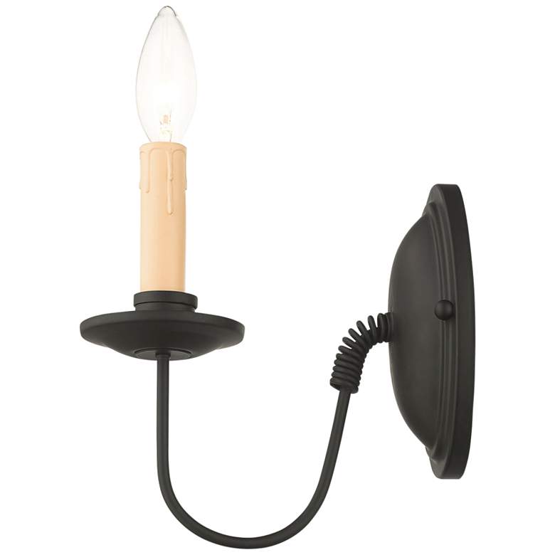 Image 3 Heritage 8 1/2 inch High Black Wall Sconce more views