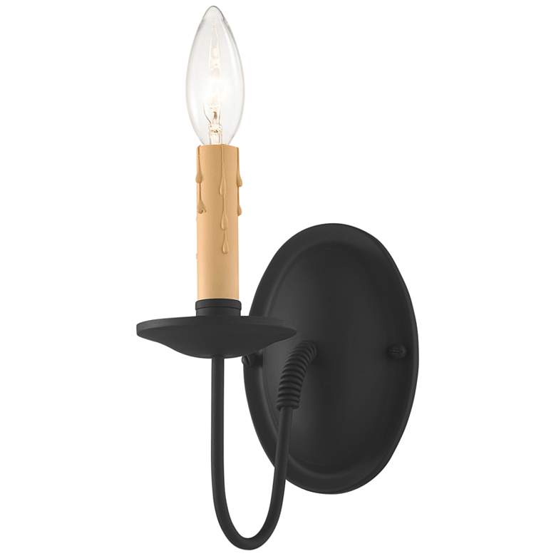 Image 5 Heritage 8 1/2 inch High Black Wall Sconce more views