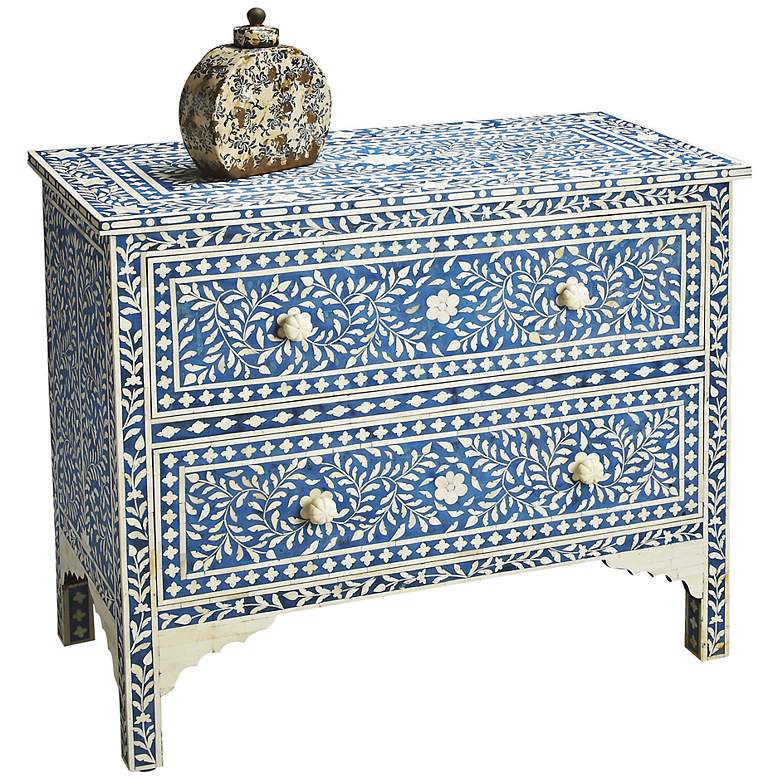 Image 1 Heritage Bone Inlay Blue Accent Chest