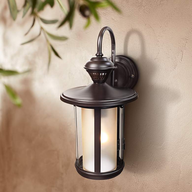 Image 1 Heritage Bronze 11 3/4"H Motion Sensor Outdoor Wall Light