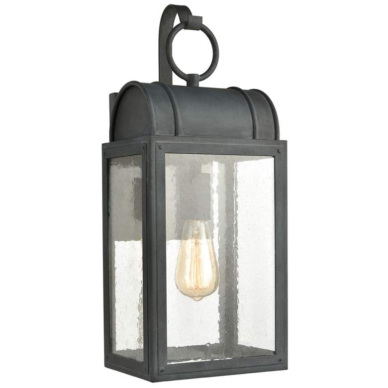 Image 1 Heritage Hills 19 inch High 1-Light Outdoor Sconce - Aged Zinc