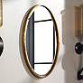 Herleva Antiqued Plated Gold 17 3/4" x 28" Oval Wall Mirror in scene