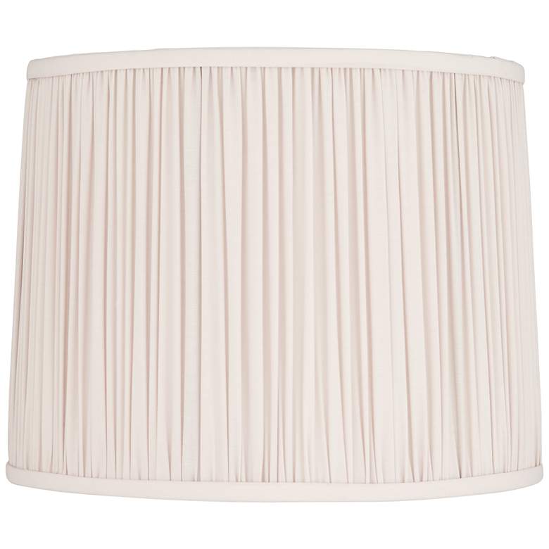 Image 1 Herm Oyster Shirred Slight Drum Lamp Shade 13x14x11 (Spider)