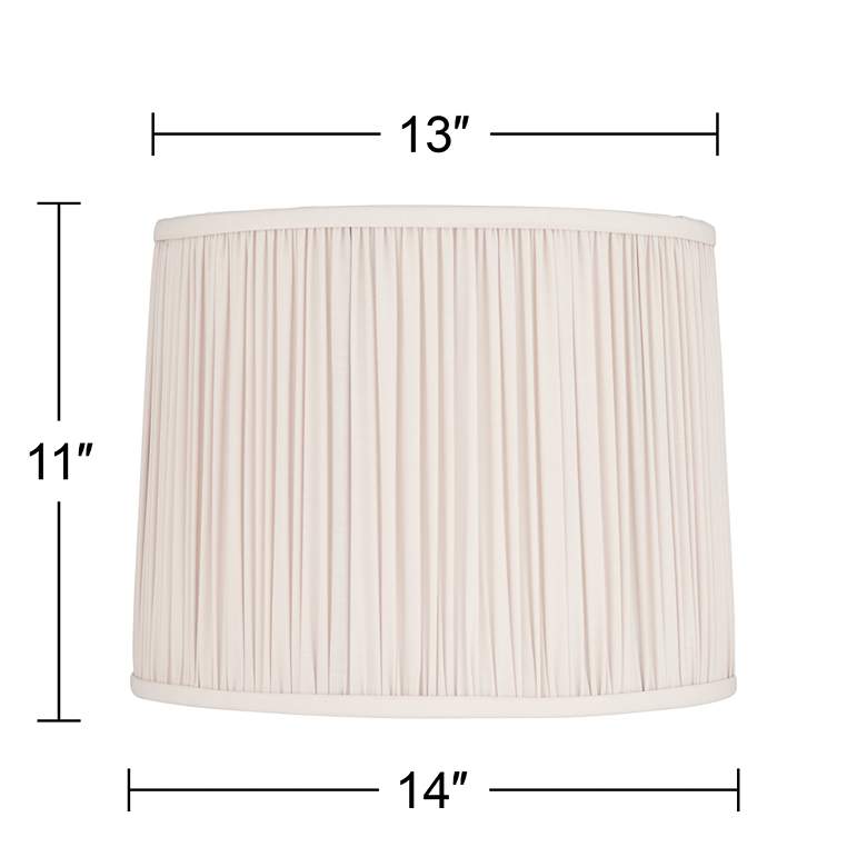 Image 6 Herm Oyster Shirred Slight Drum Lamp Shade 13x14x11 (Spider) more views