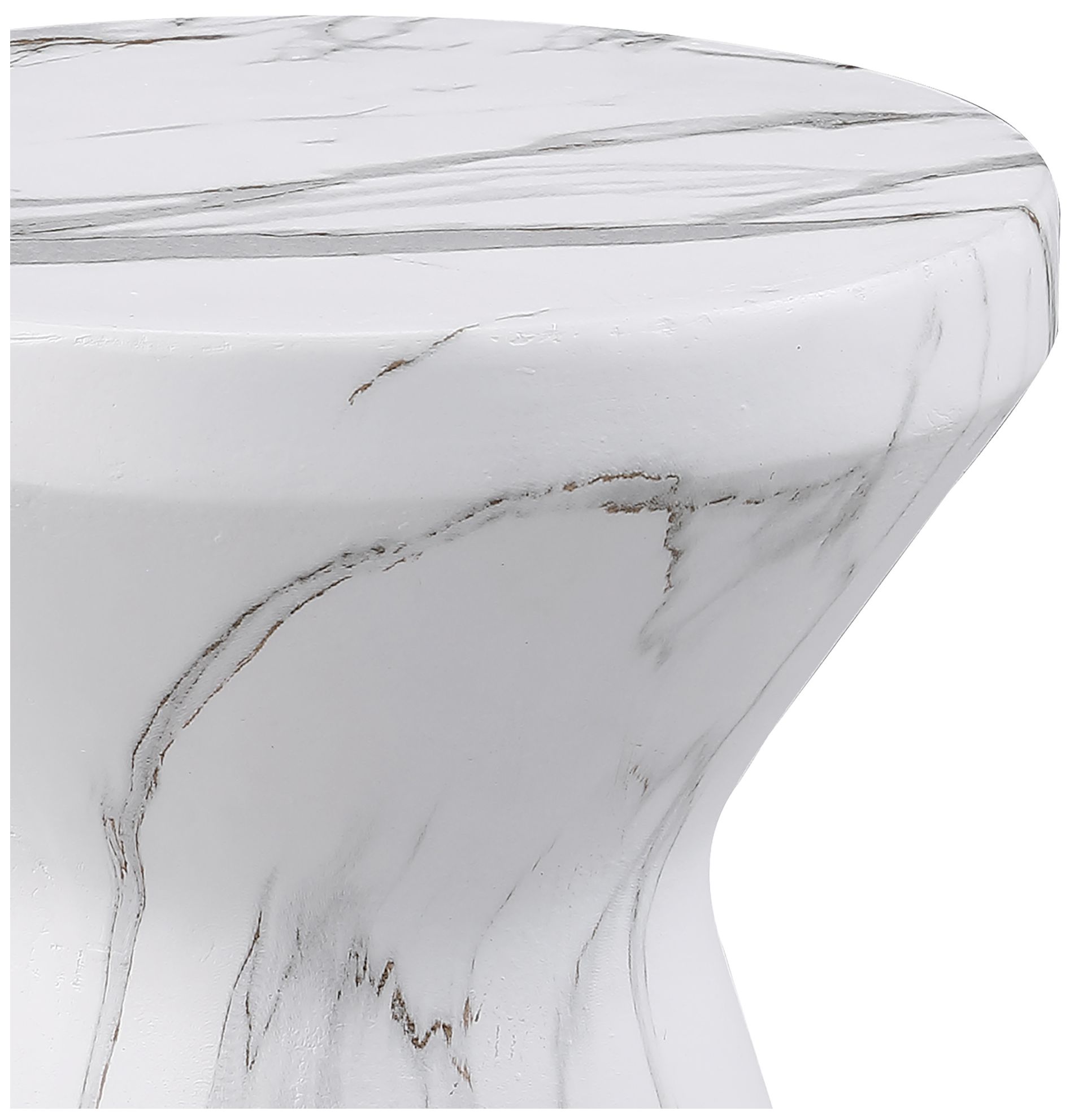 Image 4 Herman 12" Wide White Round Ceramic Indoor/Outdoor End Table more views