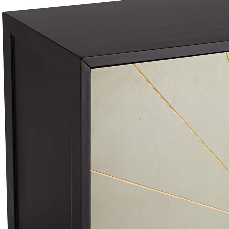 Image 3 Hermes 35 1/4" Wide Gray and Gold Wooden 2-Door Cabinet more views