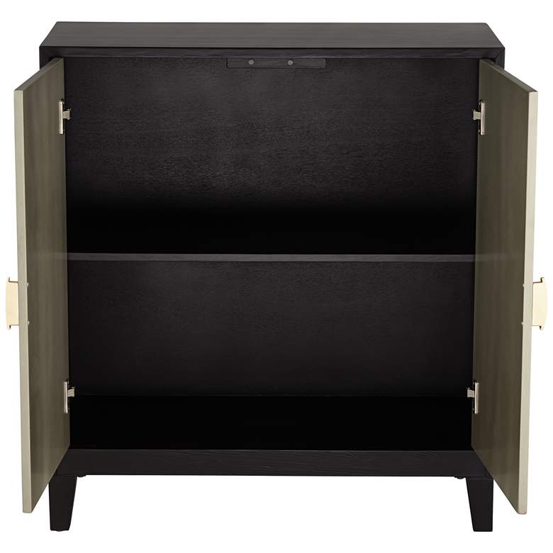 Image 7 Hermes 35 1/4" Wide Gray and Gold Wooden 2-Door Cabinet more views