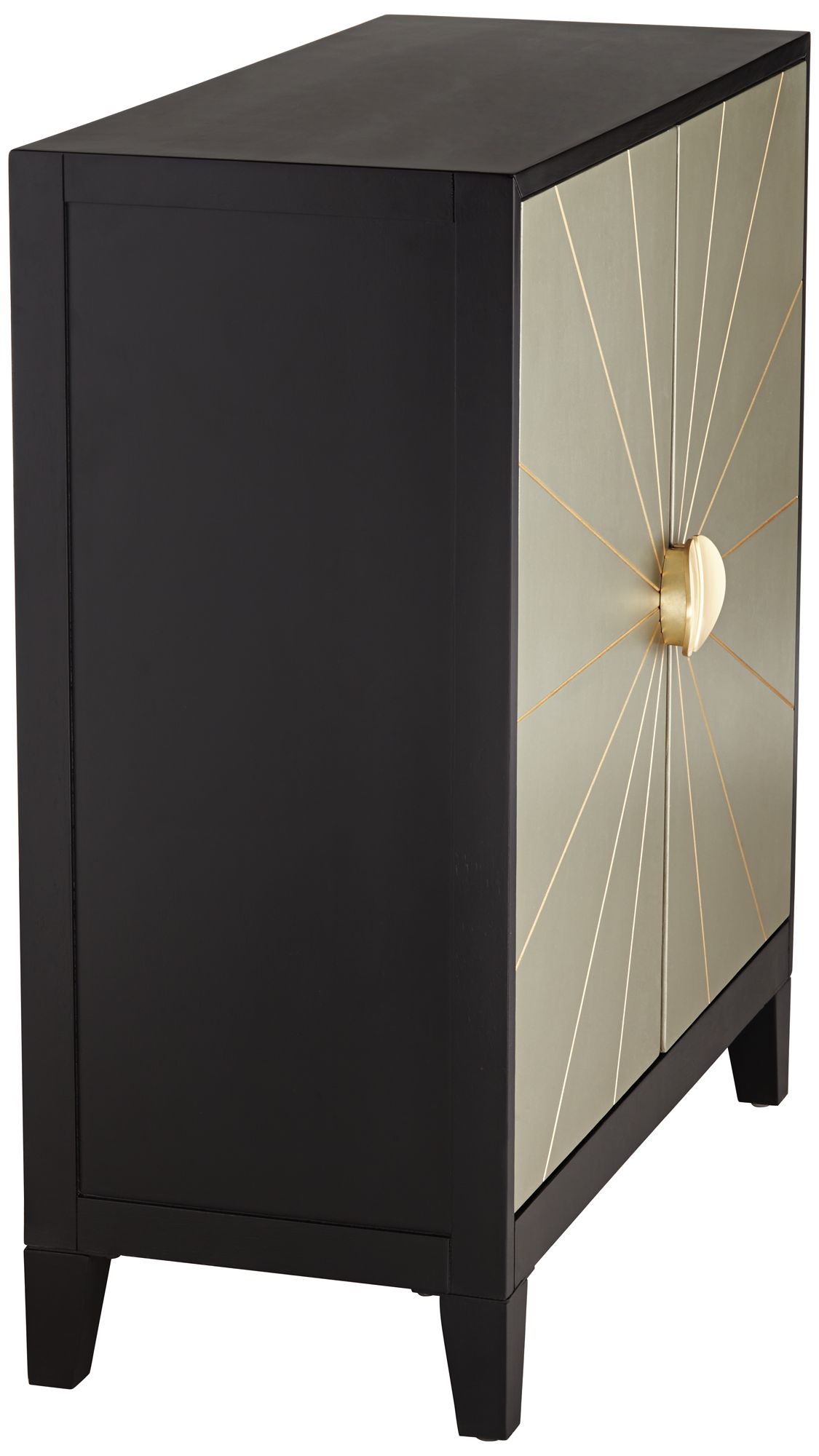 Hermes 35 1/4" Wide Gray and Gold Wooden 2-Door Cabinet