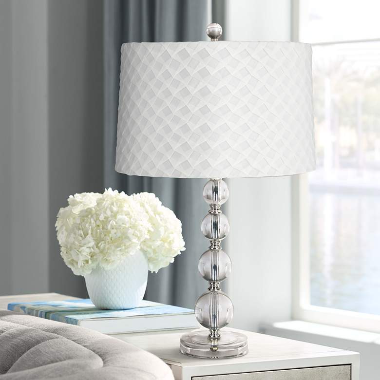 Image 1 Herminie Stacked Ball Acrylic Table Lamp with White Shade