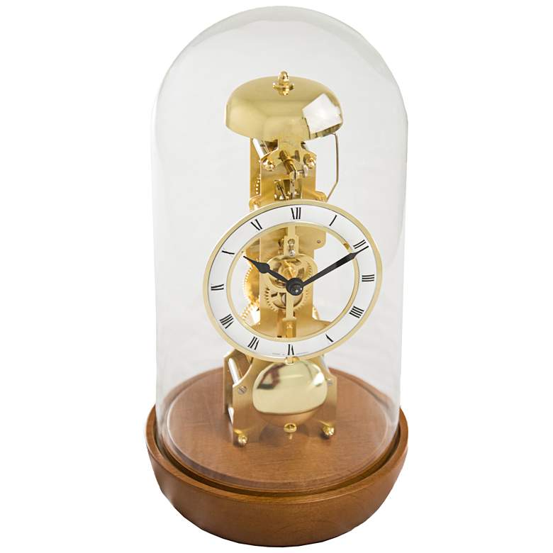 Image 1 Hermle 12 inch High Light Cherry Mechanical Motion Table Clock