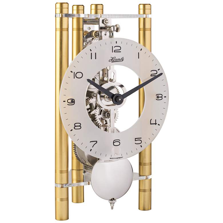 Image 1 Hermle Lakin Gold 7 1/2" High Triangular Table Clock