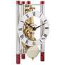 Hermle Lakin Red and Silver 7 1/2"H Triangular Table Clock