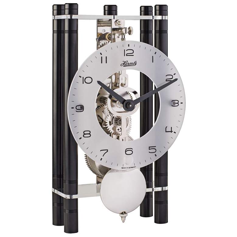 Image 1 Hermle Mikal Black 8 inch High Rectangular Table Clock
