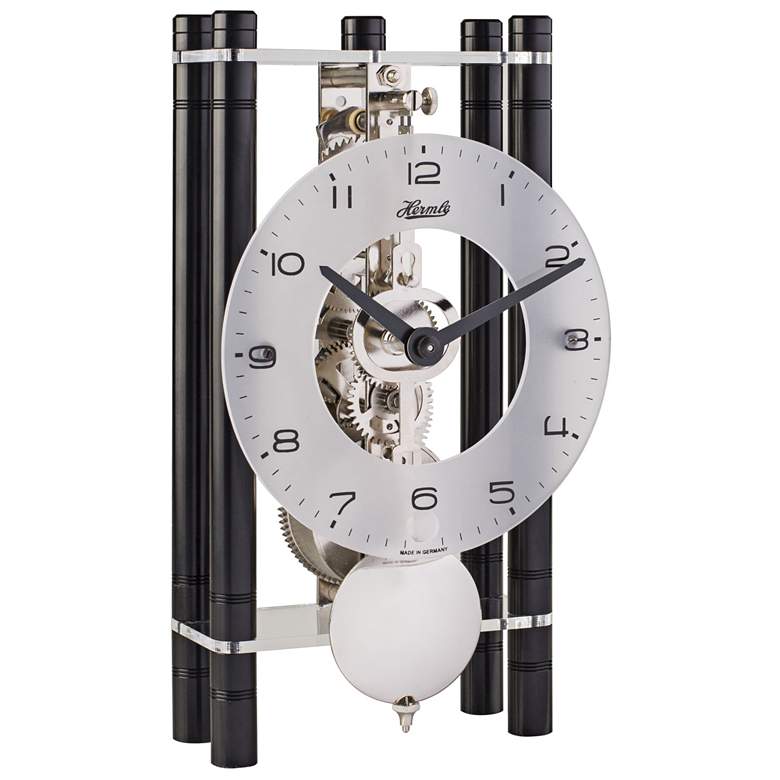 Image 1 Hermle Mikal Black 8" High Rectangular Table Clock