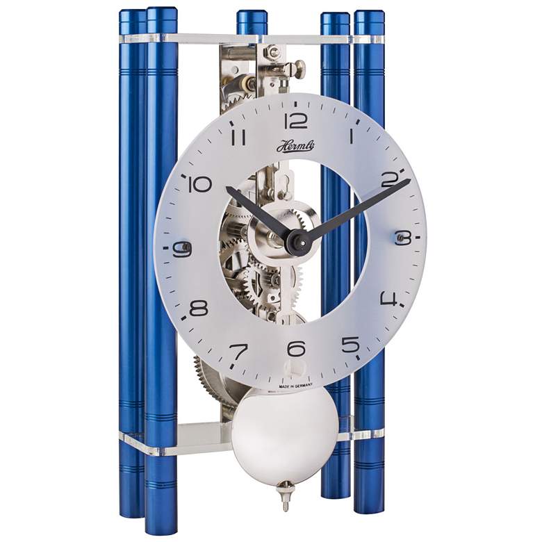 Image 1 Hermle Mikal Blue 8" High Rectangular Table Clock