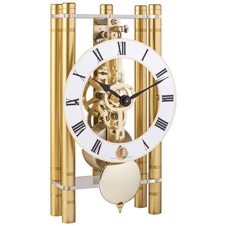 Image 1 Hermle Mikal Gold 8" High Rectangular Table Clock