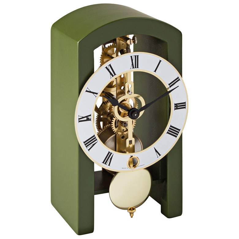 Image 1 Hermle Patterson Dark Green 7 inch High Table Clock