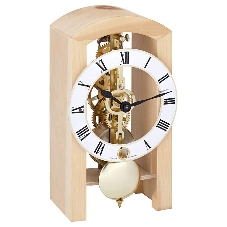 Image 1 Hermle Patterson Ice Beech 7 inch High Table Clock