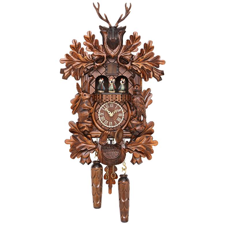 Image 1 Hermle Schwarzwald Wood 17 1/2" High Cuckoo Wall Clock