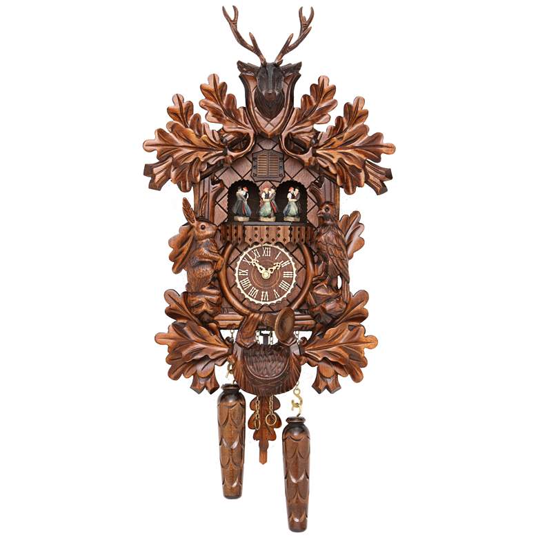 Image 1 Hermle Schwarzwald Wood 17 1/2 inch High Cuckoo Wall Clock